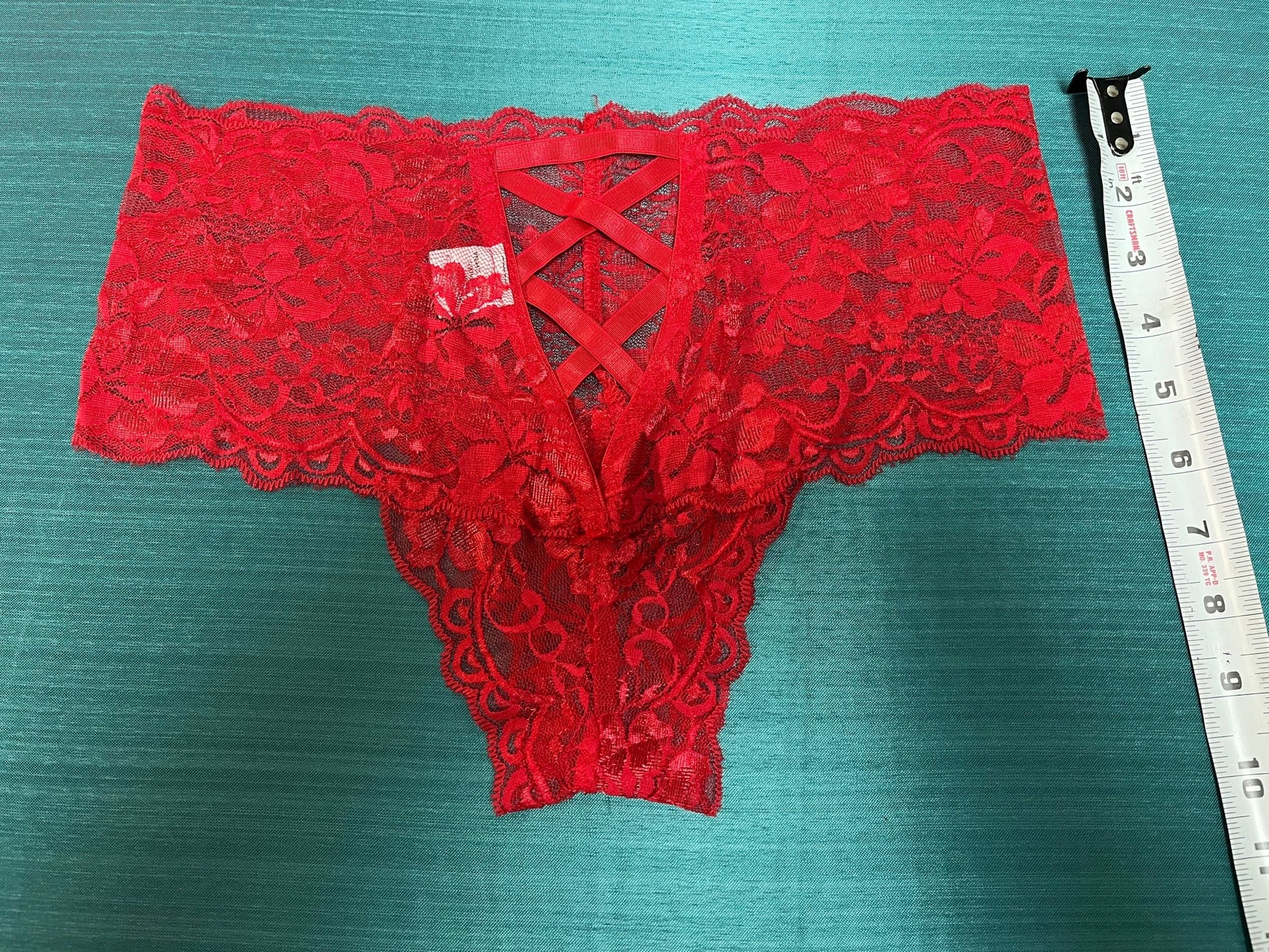 Annie - red lace lingerie booty short - Sofia's Lingerie Boutique