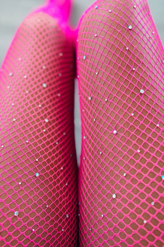 Cameron - Rhinestone Sparkle Fishnet Footed Hose - Sofia's Lingerie Boutique